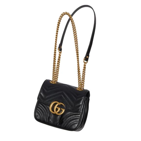 NEW! GUCCI BLACK LEATHER GOLD MARMONT CROSSBODY SHOULDER BAG AUTHENTIC! - Picture 3 of 10